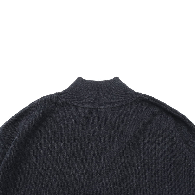 crepuscule / Light Moss Stitch Half Zip P/O BLACK