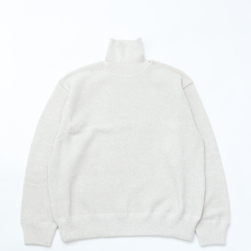 crepuscule / Moss Stitch Turtle Neck Oatmeal