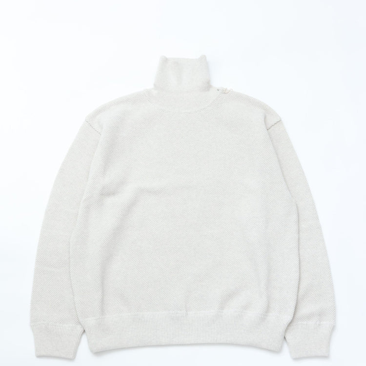 crepuscule / Moss Stitch Turtle Neck Oatmeal