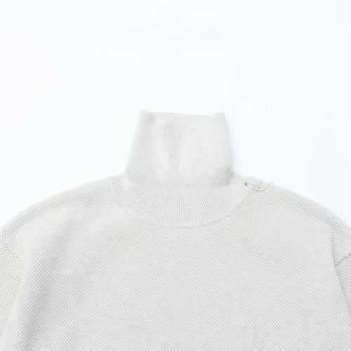 crepuscule / Moss Stitch Turtle Neck Oatmeal