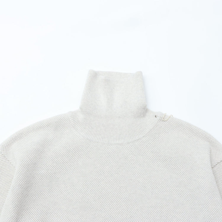 crepuscule / Moss Stitch Turtle Neck Oatmeal