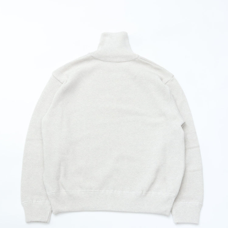 crepuscule / Moss Stitch Turtle Neck Oatmeal