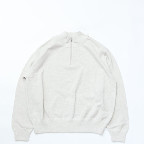 crepuscule / Light Moss Stitch Half Zip P/O Oatmeal