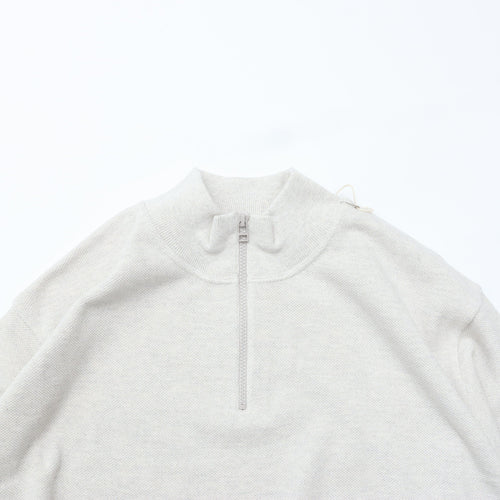 crepuscule / Light Moss Stitch Half Zip P/O Oatmeal