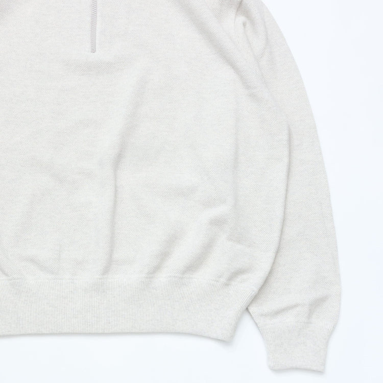 crepuscule / Light Moss Stitch Half Zip P/O Oatmeal