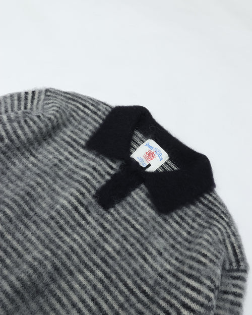 J.PRESS ORIGINALS Saggy Dog Skipper Polo Knit Japan Made KROALW0053 NAVY STRIPE
