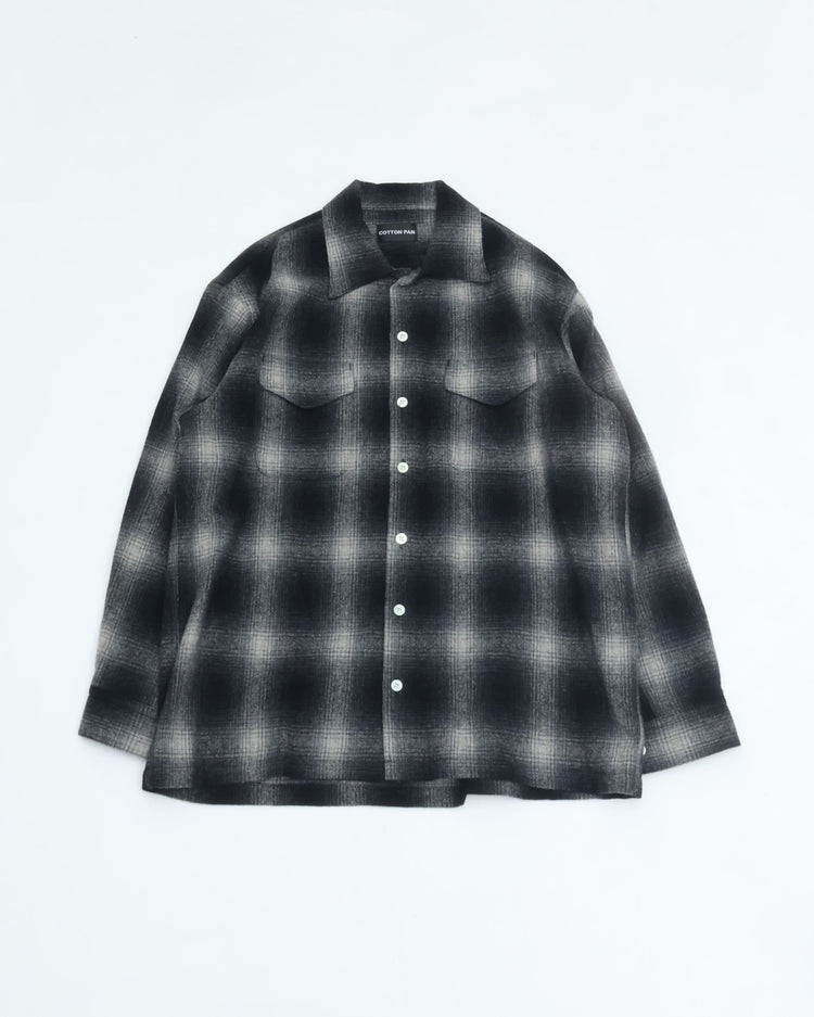 COTTON PAN Shaaf Flannel Shirt L/S Oakland BLACK*WHITE