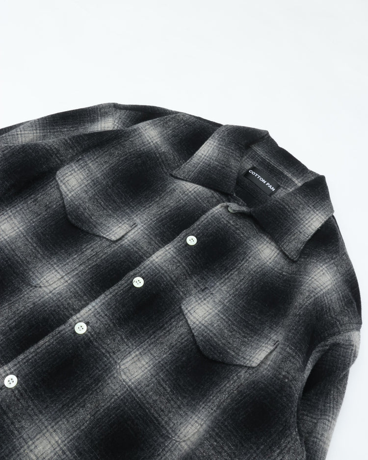 COTTON PAN Shaaf Flannel Shirt L/S Oakland BLACK*WHITE