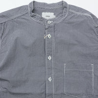 RINEN / 80/2ダウンプルーフ スタンドカラーシャツ  81.ギンガム