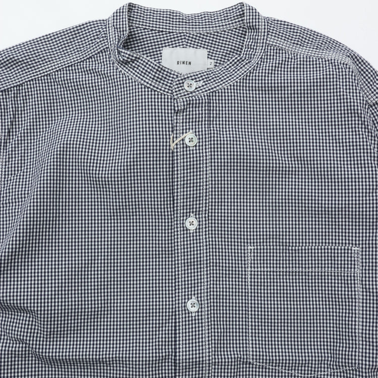RINEN / 80/2ダウンプルーフ スタンドカラーシャツ  81.ギンガム