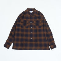 Riprap  OPEN COLLAR SH L/S (INDIGO SHADOW PATTERN) RRS2202 BROWN/INDIGO