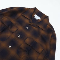 Riprap  OPEN COLLAR SH L/S (INDIGO SHADOW PATTERN) RRS2202 BROWN/INDIGO
