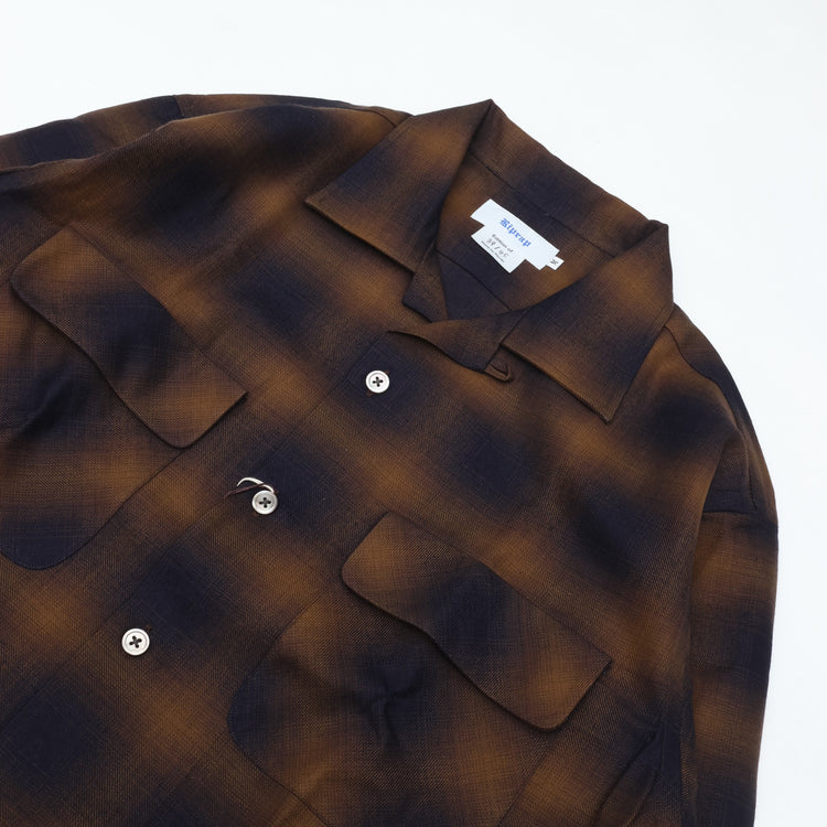 Riprap  OPEN COLLAR SH L/S (INDIGO SHADOW PATTERN) RRS2202 BROWN/INDIGO