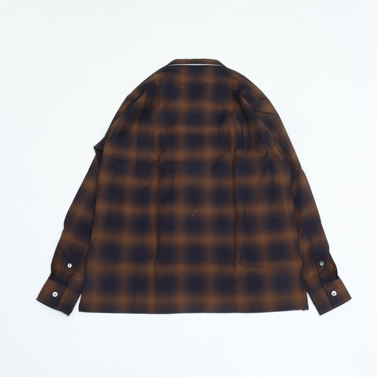 Riprap  OPEN COLLAR SH L/S (INDIGO SHADOW PATTERN) RRS2202 BROWN/INDIGO