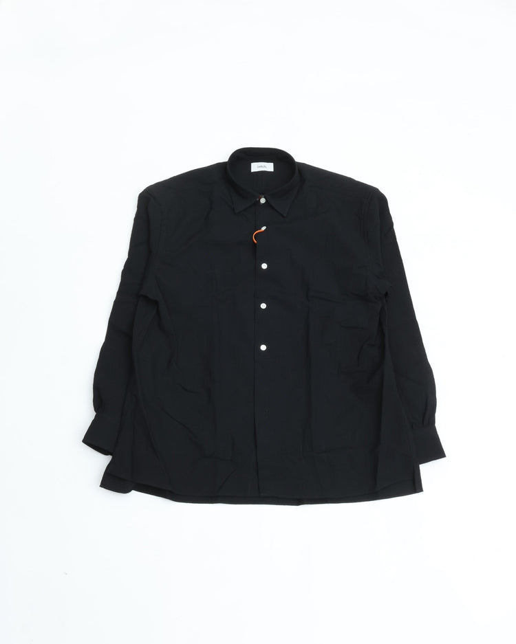 intch.  Lye Wool Regular Collar Shirts BLACK
