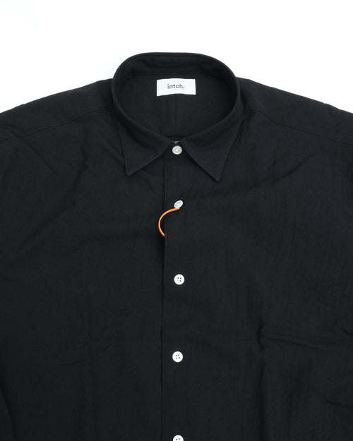 intch. Lye Wool Regular Collar Shirts BLACK