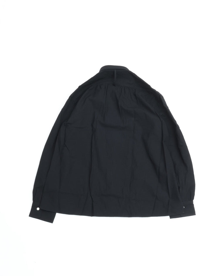 intch. Lye Wool Regular Collar Shirts BLACK