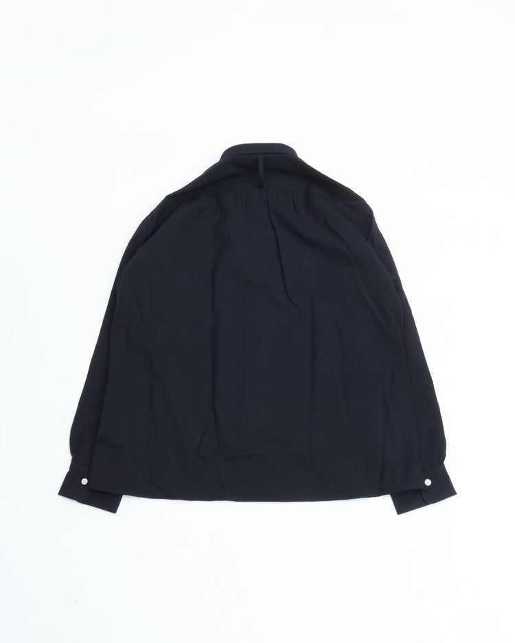 intch. Lye Wool Regular Collar Shirts NAVY