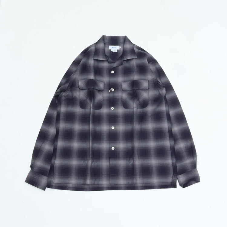 Riprap  OPEN COLLAR SH L/S (INDIGO SHADOW PATTERN) RRS2202 GRAY/INDIGO