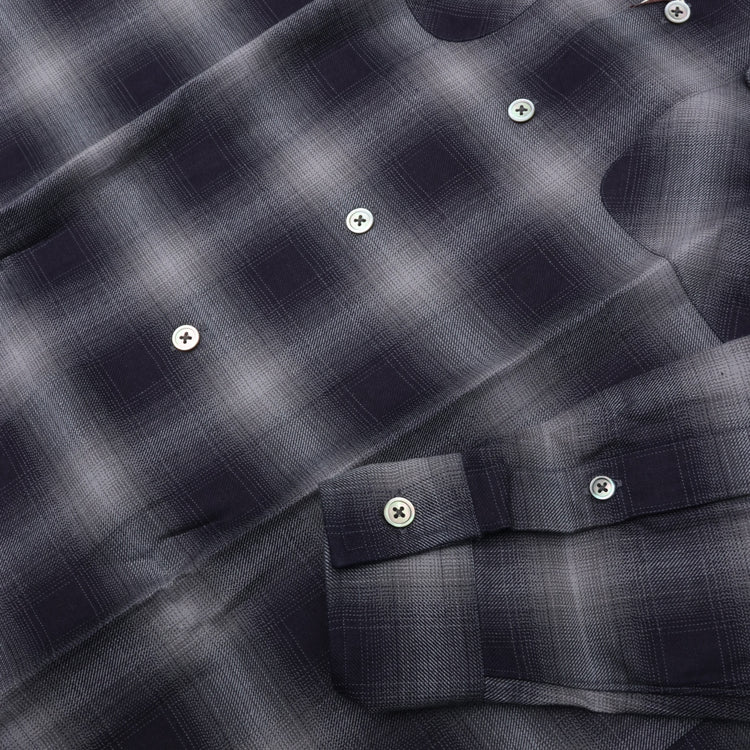 Riprap  OPEN COLLAR SH L/S (INDIGO SHADOW PATTERN) RRS2202 GRAY/INDIGO
