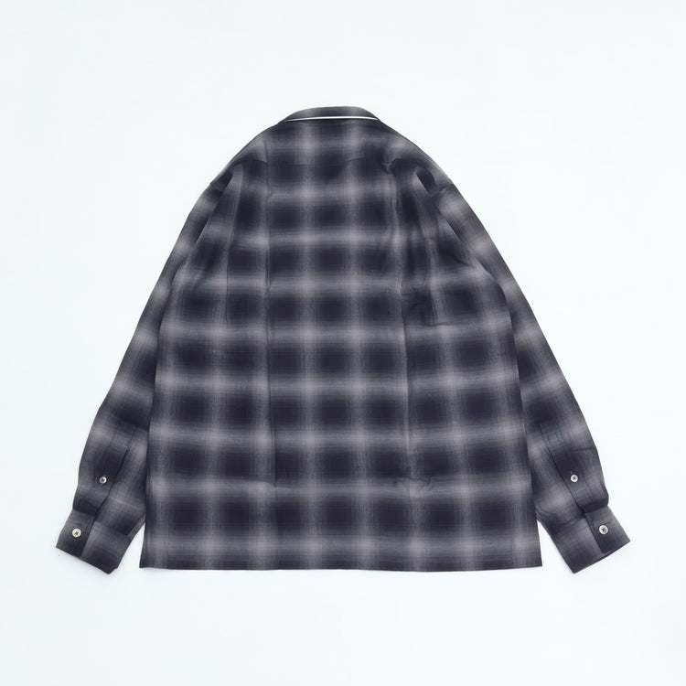 Riprap  OPEN COLLAR SH L/S (INDIGO SHADOW PATTERN) RRS2202 GRAY/INDIGO