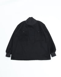 intch.   Ary Wool Silk Hi-neck Pull-Over BLACK