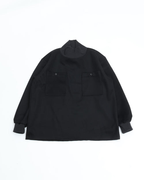 intch.   Ary Wool Silk Hi-neck Pull-Over BLACK