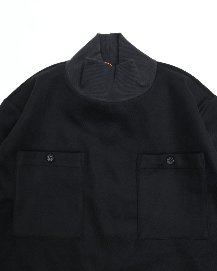 intch.   Ary Wool Silk Hi-neck Pull-Over BLACK