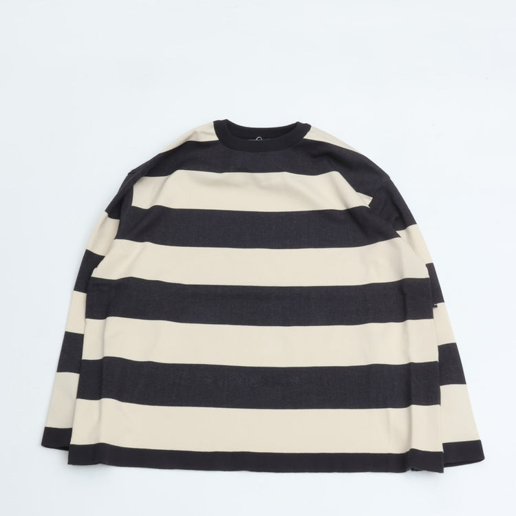 maillot / Wide Border Long-Tee (ワイドボーダーロングTee) MAK-21222 CHARCOAL*SILVER