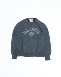 REMI RELIEF SP-processed fleece crew neck (ILLINOIS) BLACK