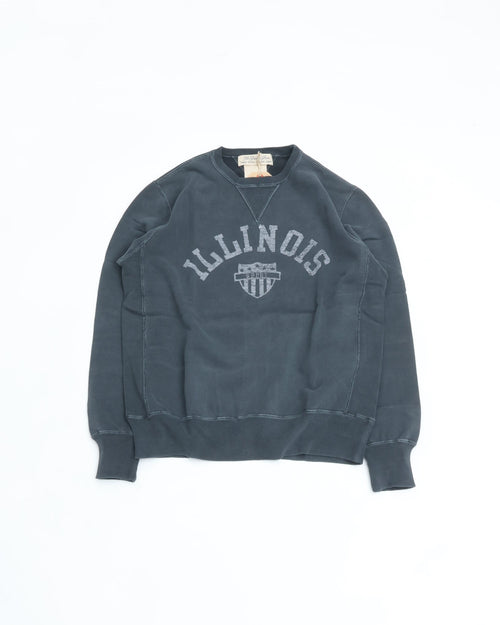 REMI RELIEF SP加工裏毛クルー(ILLINOIS) BLACK