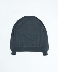 REMI RELIEF SP-processed fleece crew neck (ILLINOIS) BLACK