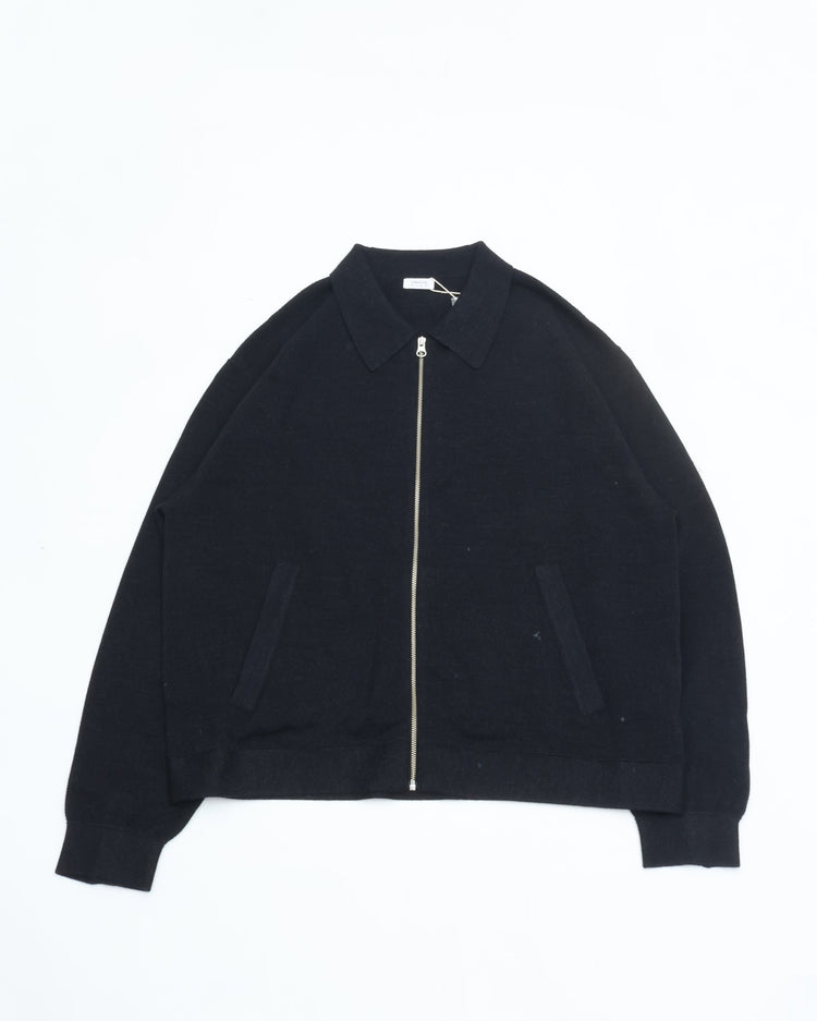 crepuscule  Co/Wo Moss Stitch Zip Blouson 2603-003 BLACK