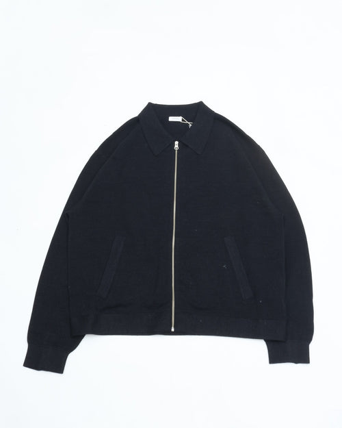 crepuscule  Co/Wo Moss Stitch Zip Blouson 2603-003 BLACK
