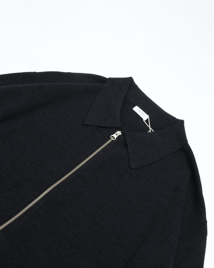 crepuscule  Co/Wo Moss Stitch Zip Blouson 2603-003 BLACK