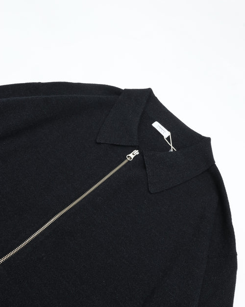 crepuscule  Co/Wo Moss Stitch Zip Blouson 2603-003 BLACK