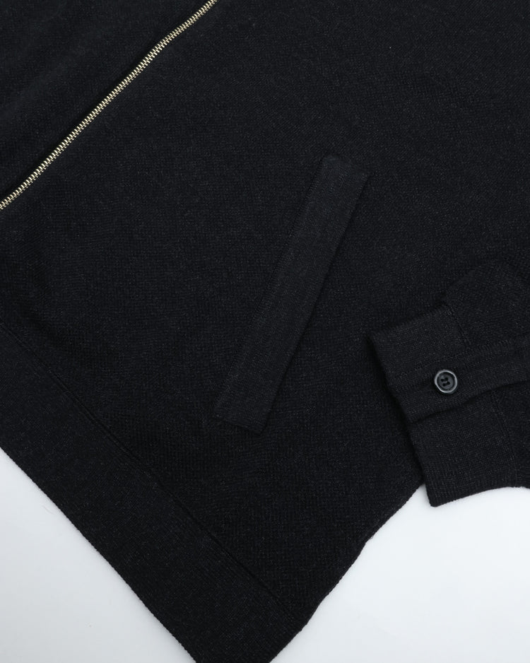 crepuscule  Co/Wo Moss Stitch Zip Blouson 2603-003 BLACK