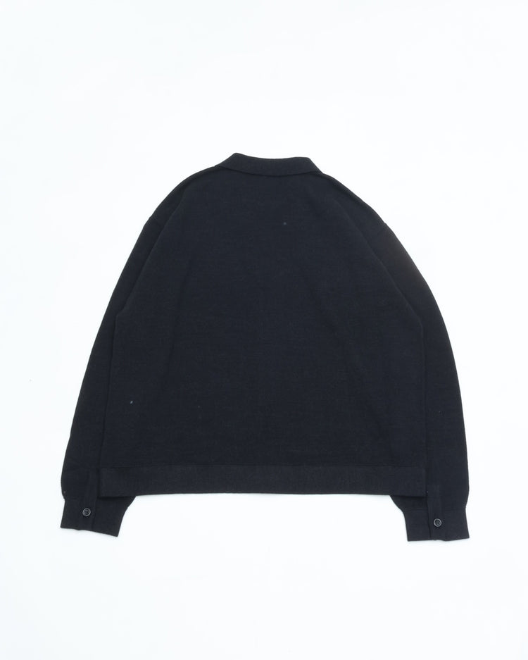 crepuscule  Co/Wo Moss Stitch Zip Blouson 2603-003 BLACK