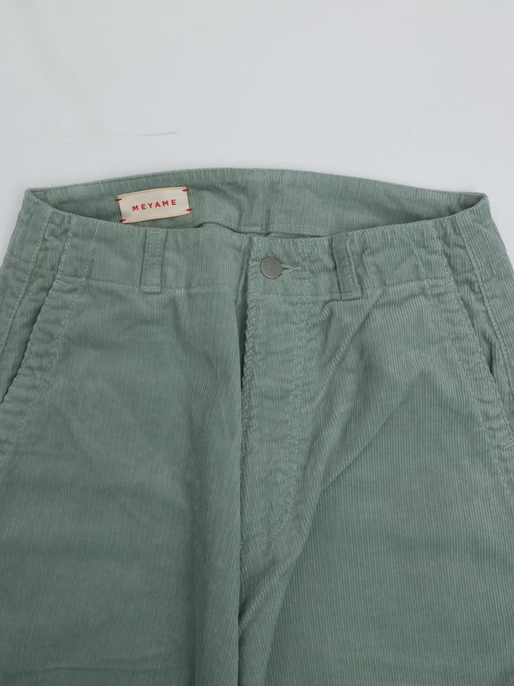 MEYAME / CORDUROY SIDE LINE WIDE PANTS GREEN