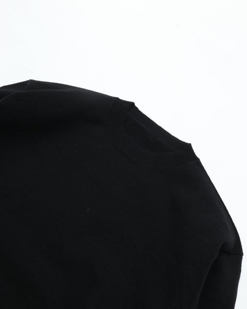 Yonetomi / EX FINE WOOL RIB KNIT BLOUSON BLACK