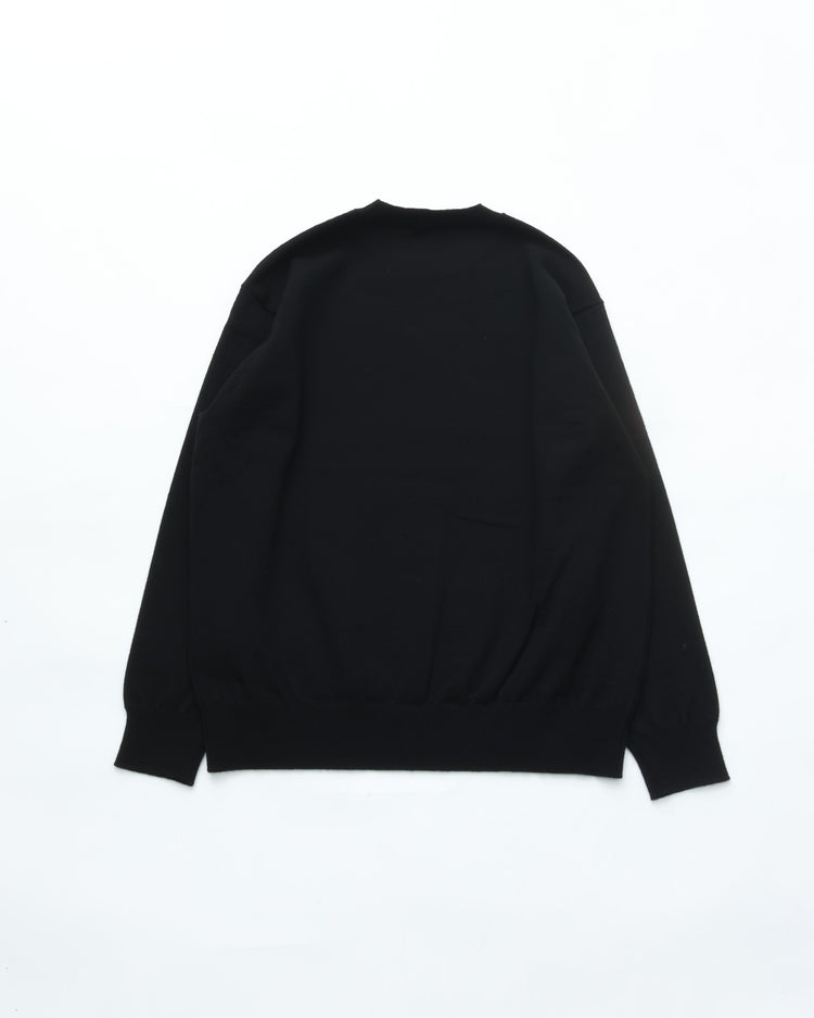 Yonetomi / EX FINE WOOL RIB KNIT BLOUSON BLACK