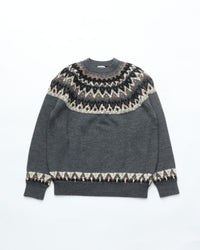 COOHEM Cross-knit NORDIC KNIT PULLOVER 13-264-016 12 GRAY