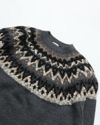 COOHEM Cross-knit NORDIC KNIT PULLOVER 13-264-016 12 GRAY