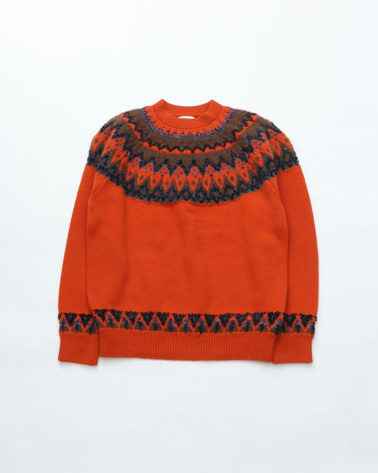 COOHEM  交編 NORDIC KNIT PULLOVER 13-264-016 24 ORANGE