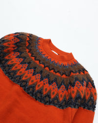 COOHEM  交編 NORDIC KNIT PULLOVER 13-264-016 24 ORANGE