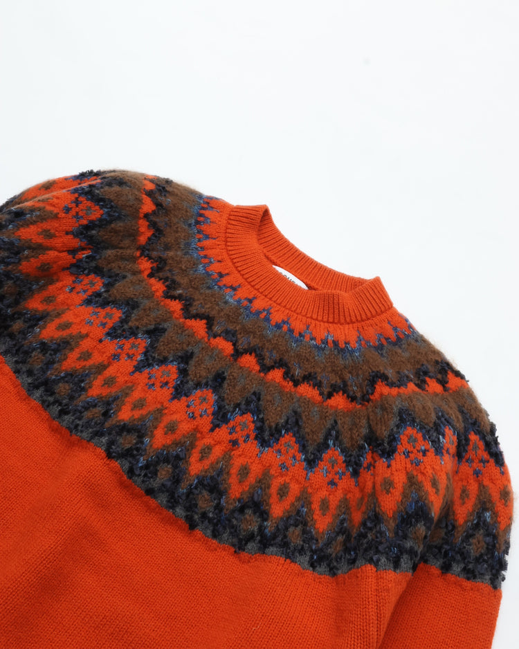 COOHEM  交編 NORDIC KNIT PULLOVER 13-264-016 24 ORANGE