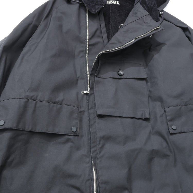 HAVERSACK / オイルクロス ラグランコート BLACK