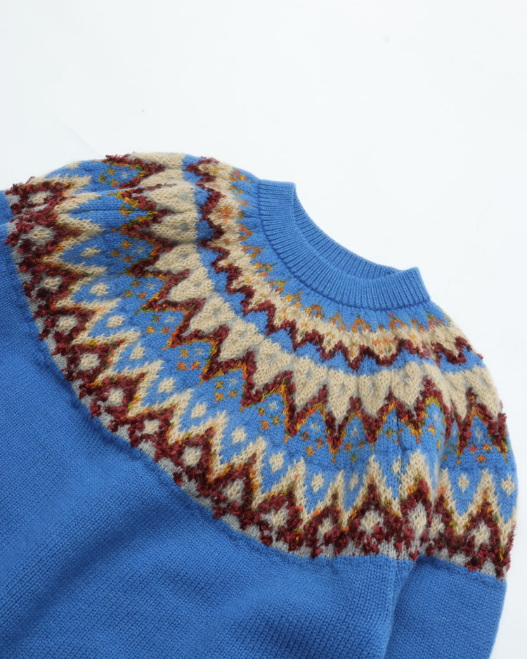 COOHEM  交編 NORDIC KNIT PULLOVER 11-264-017  62 BLUE