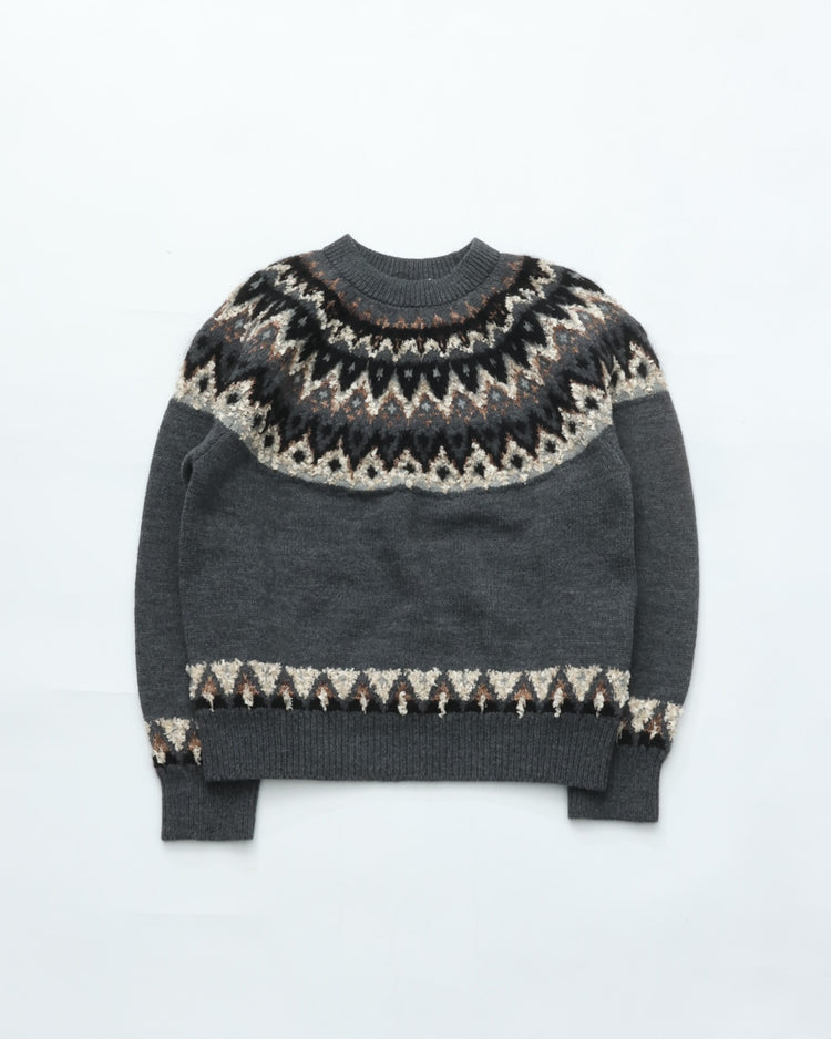 COOHEM  交編 NORDIC KNIT PULLOVER 11-264-017  12 GRAY