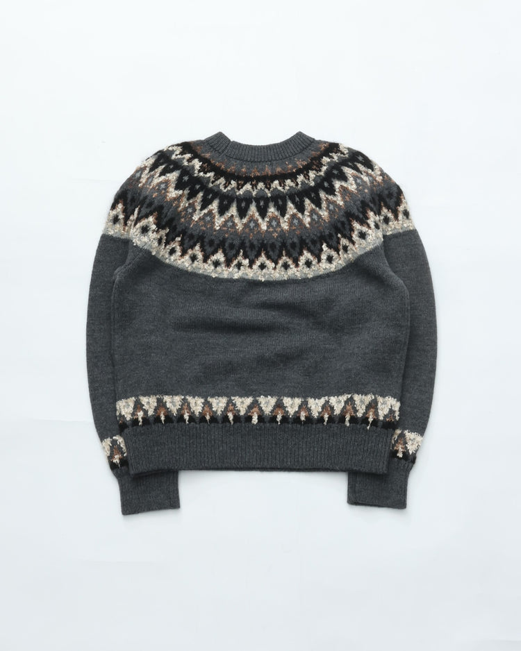 COOHEM  交編 NORDIC KNIT PULLOVER 11-264-017  12 GRAY